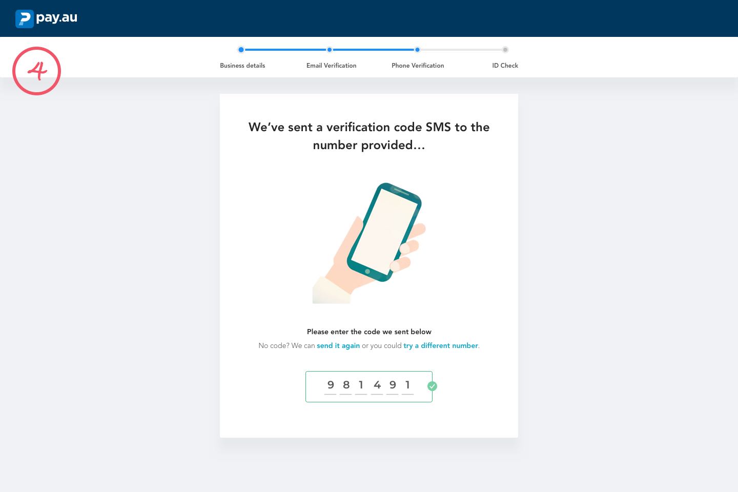 pay au onboarding screenshot