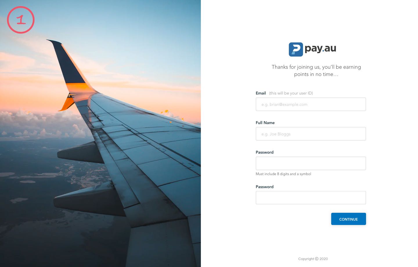 pay au onboarding screenshot